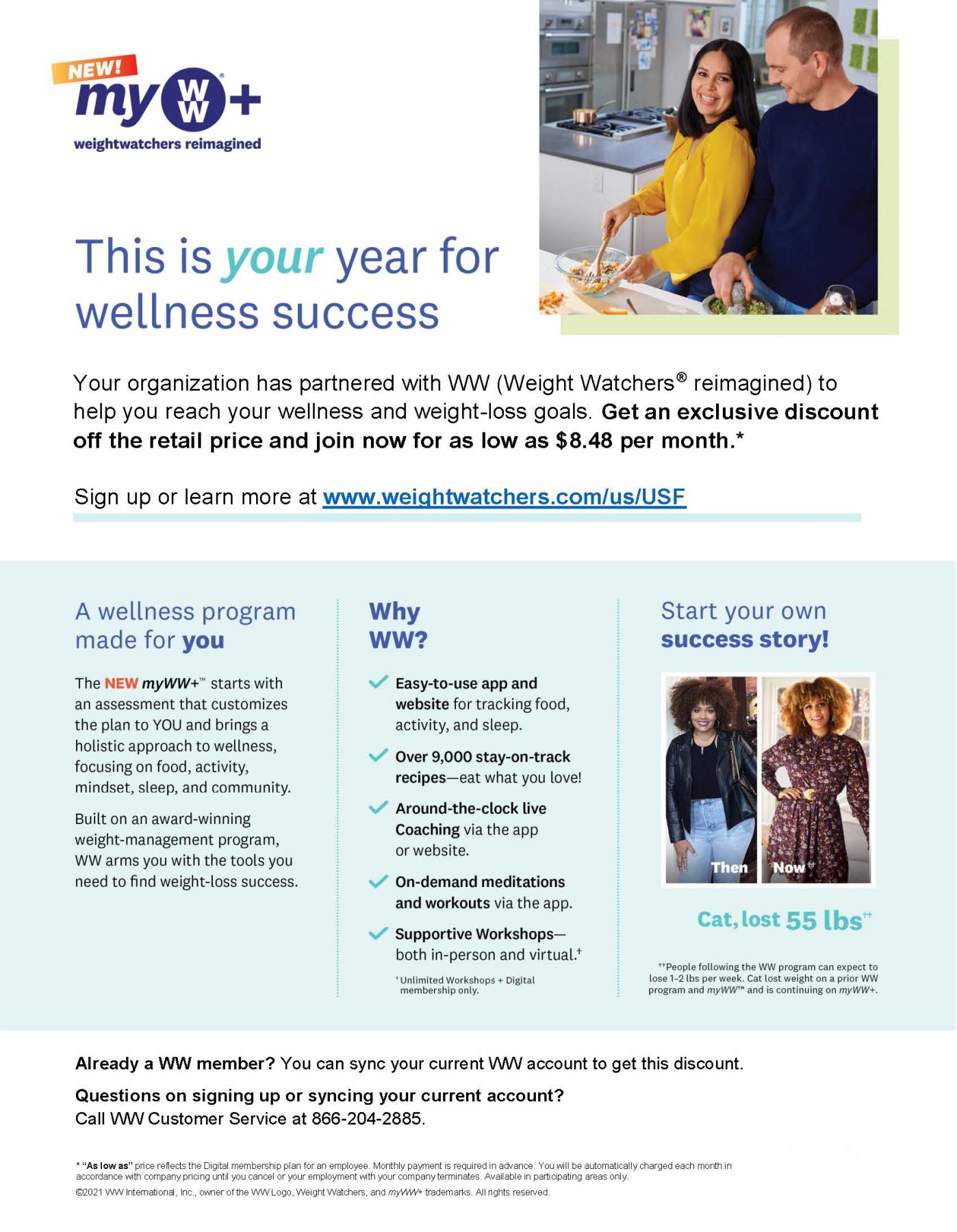 HR Benefits Weight Watchers Programs myUSF